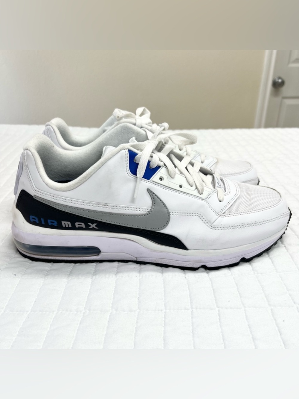 MEN'S NIKE AIR MAX LTD3 SNEAKERS in White Black Blue Size 14 - Picture 2 of 8